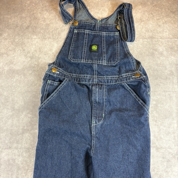 John Deere Denim Overalls Boys 10 Blue Vintage Farm Workwear Y2K - Picture 4 of 10